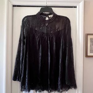Taylor & Sage Black Textured Blouse